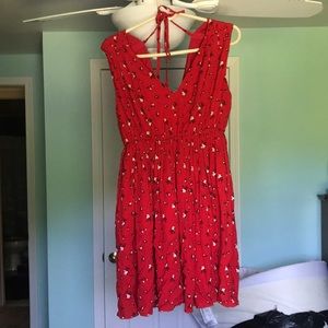 Red floral Madewell Dress (WORN ONCE)